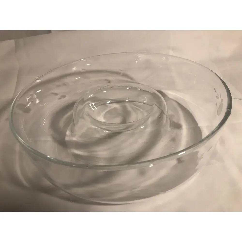 Princess House Heritage Crystal Glass Chip and Dip Large Bowl Dish 11 1/4”no Box